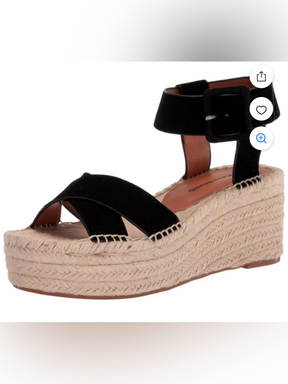 Lucky Brand Black Espadrille Platform Wedge Sandal